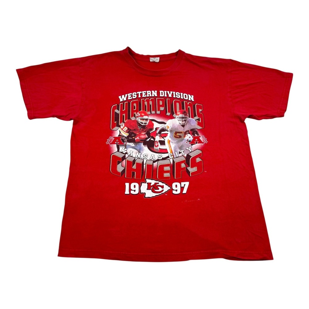 Vintage Kansas City Chiefs Shirt Mens XL Red NFL Football 1997 Champions 90s